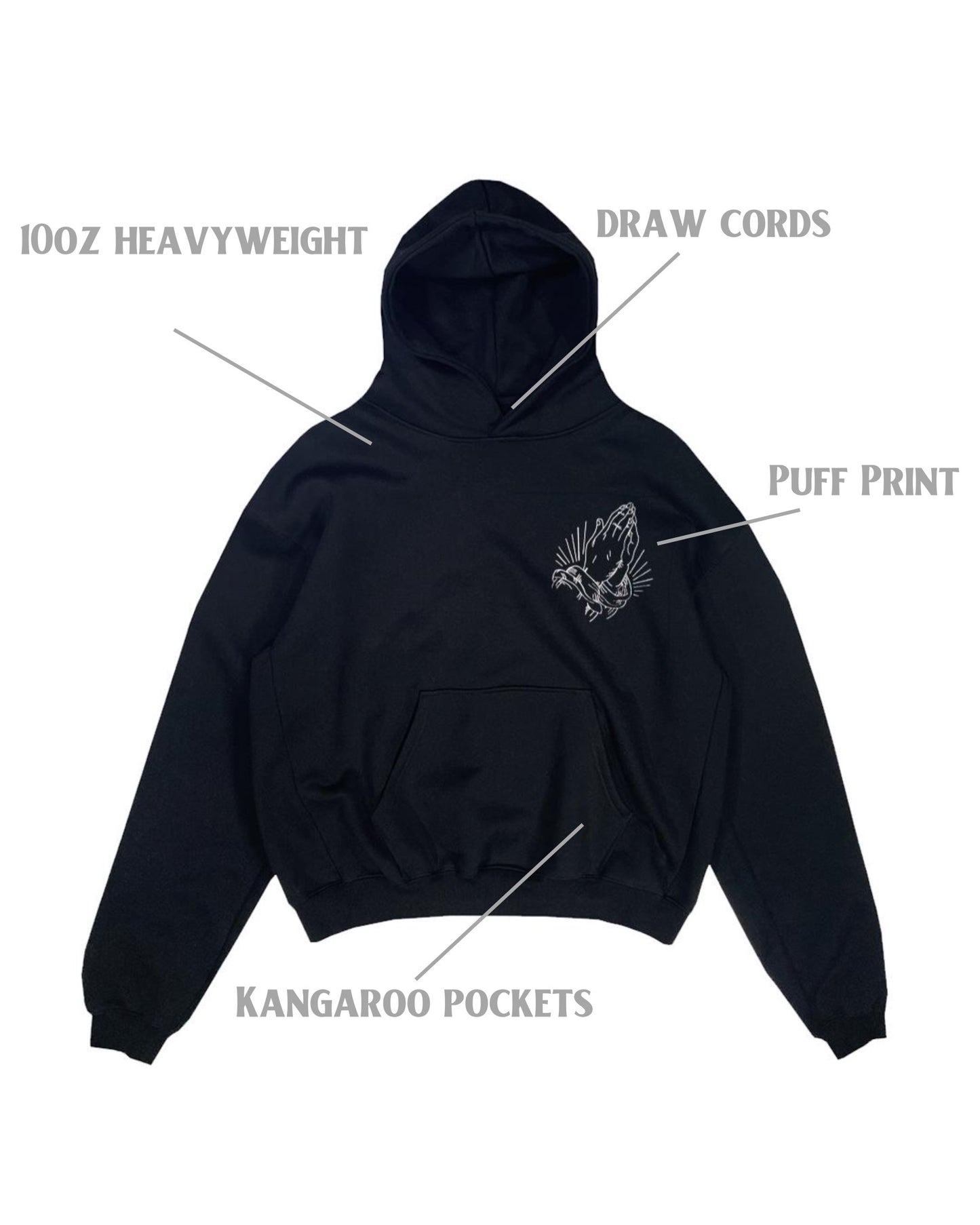 OTRO DÍA PUFF HOODIE - BLACK