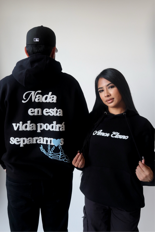 AMOR ETERNO PUFF HOODIE - BLACK