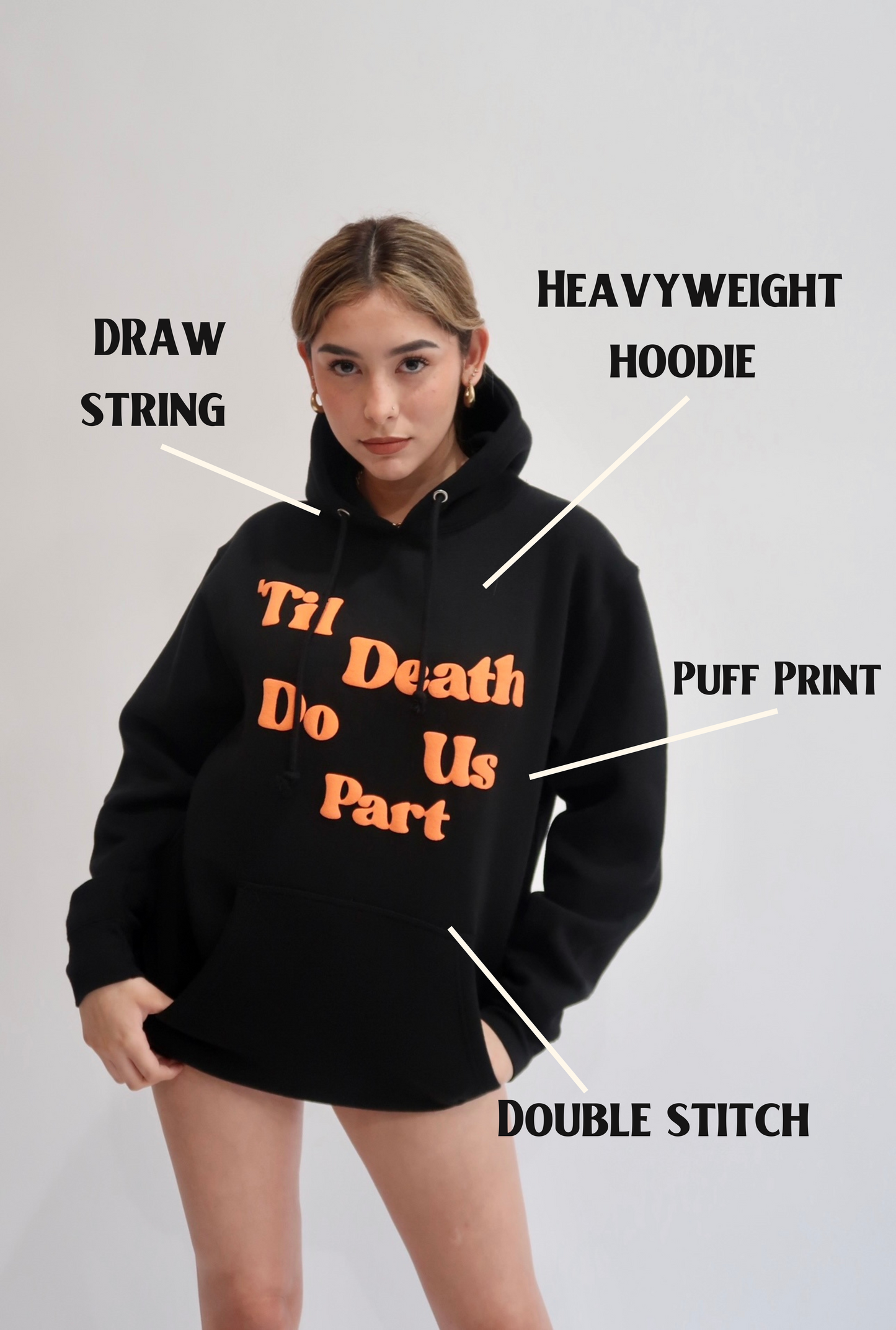 TIL DEATH PUFF HOODIE - BLACK