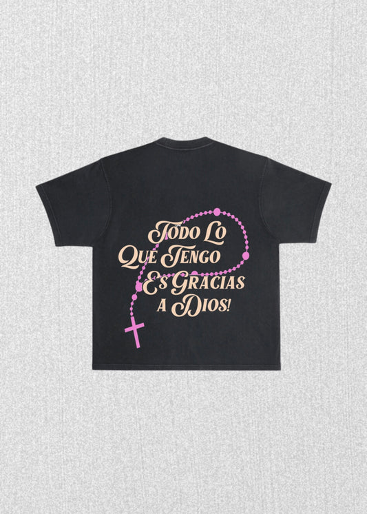 GRACIAS PUFF T SHIRT - BLACK