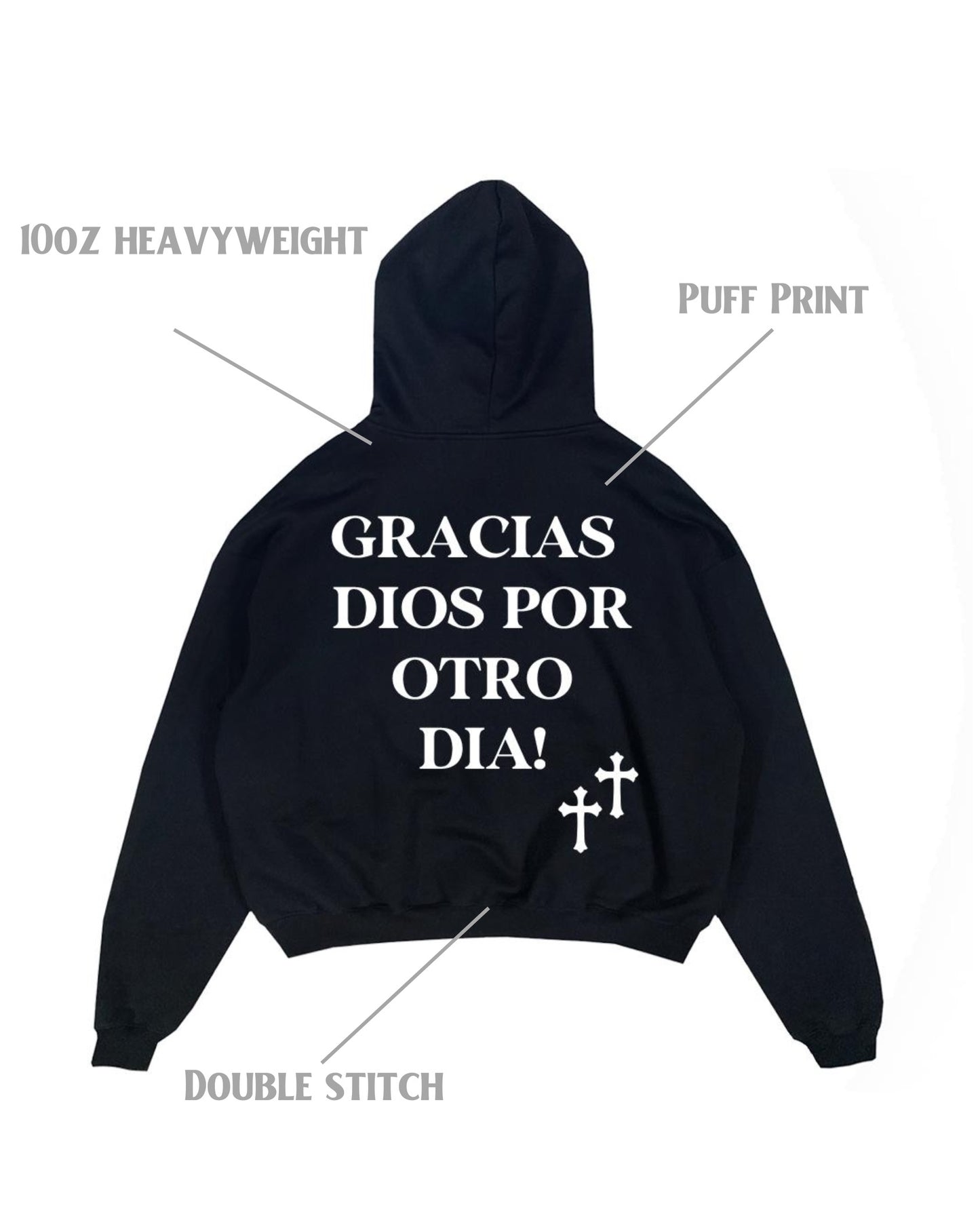 OTRO DÍA PUFF HOODIE - BLACK