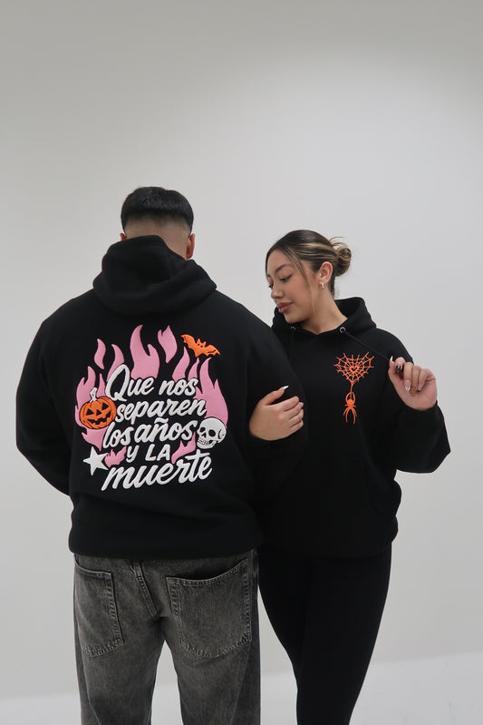 LOS AÑOS Y MUERTE PUFF HOODIE - BLACK