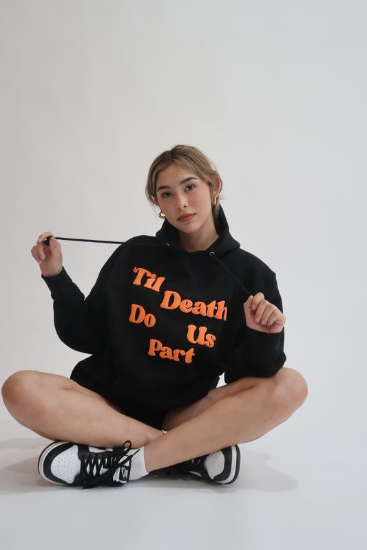 TIL DEATH PUFF HOODIE - BLACK