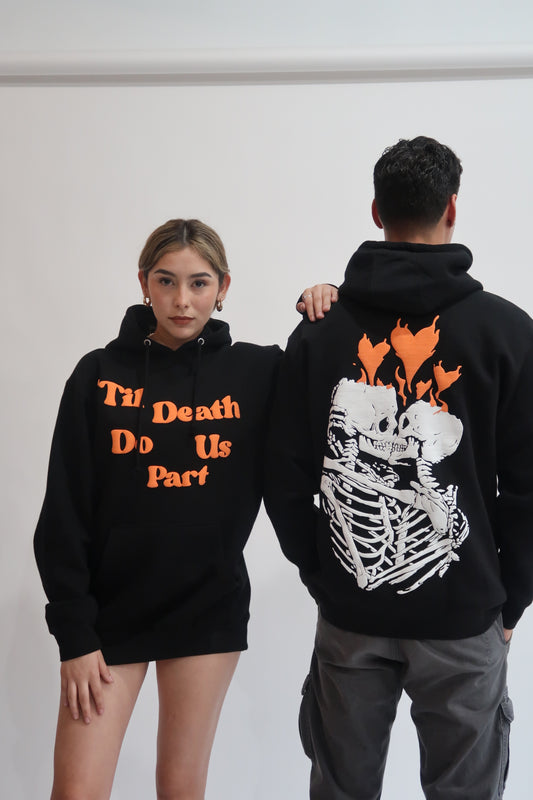 TIL DEATH PUFF HOODIE - BLACK